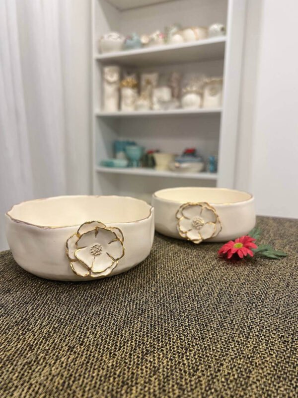 Bowl gold flower (Wave)