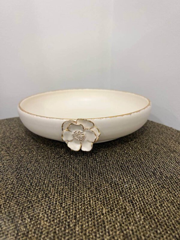 Flat bowl gold flower