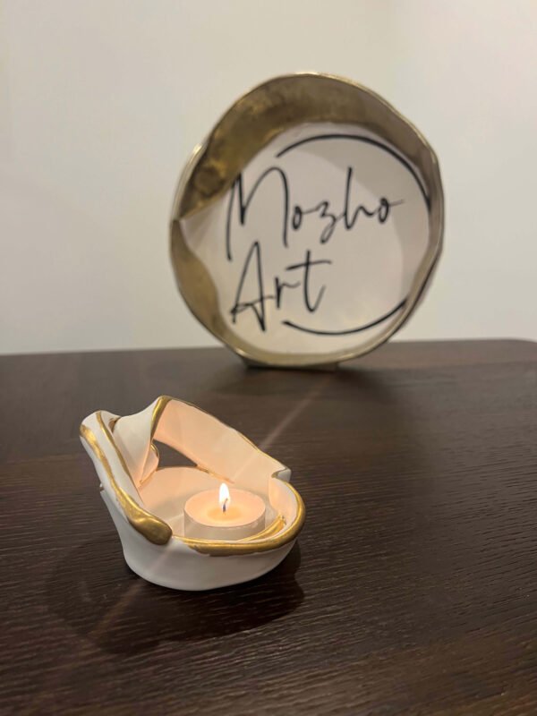 Handmade ceramic candle holder